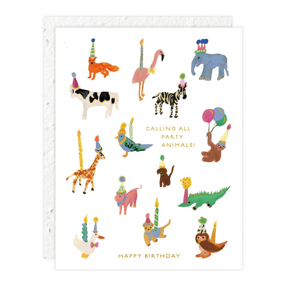 Seedlings Cards Animal Party - Birthday Card