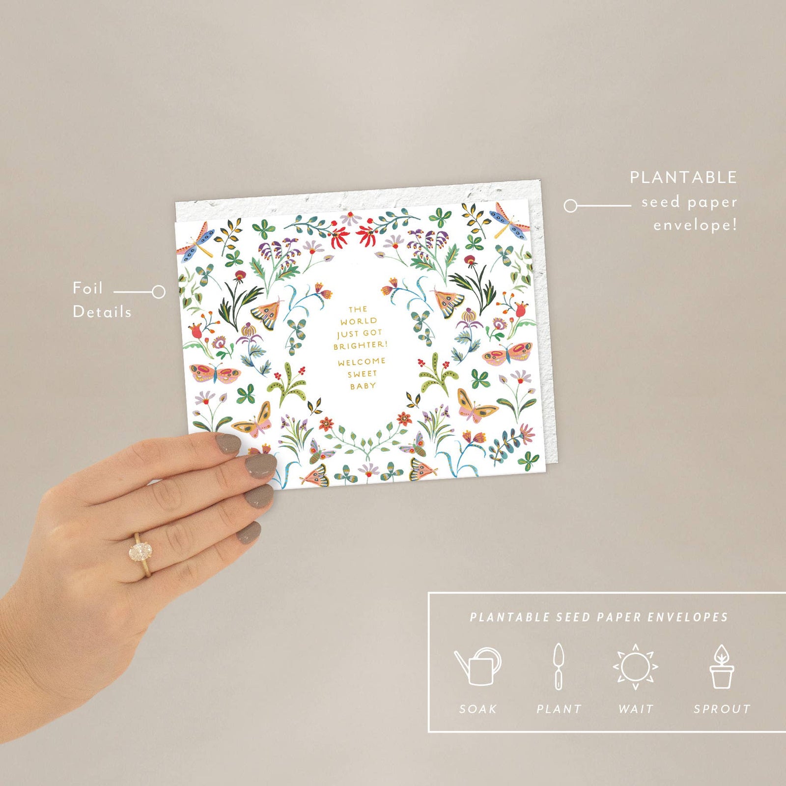 Seedlings Cards Butterfly Garden - Baby Card