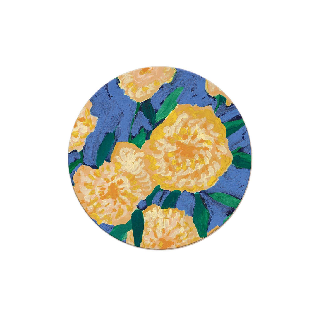 Seedlings Home Bursts of Marigolds Seedlings Coaster