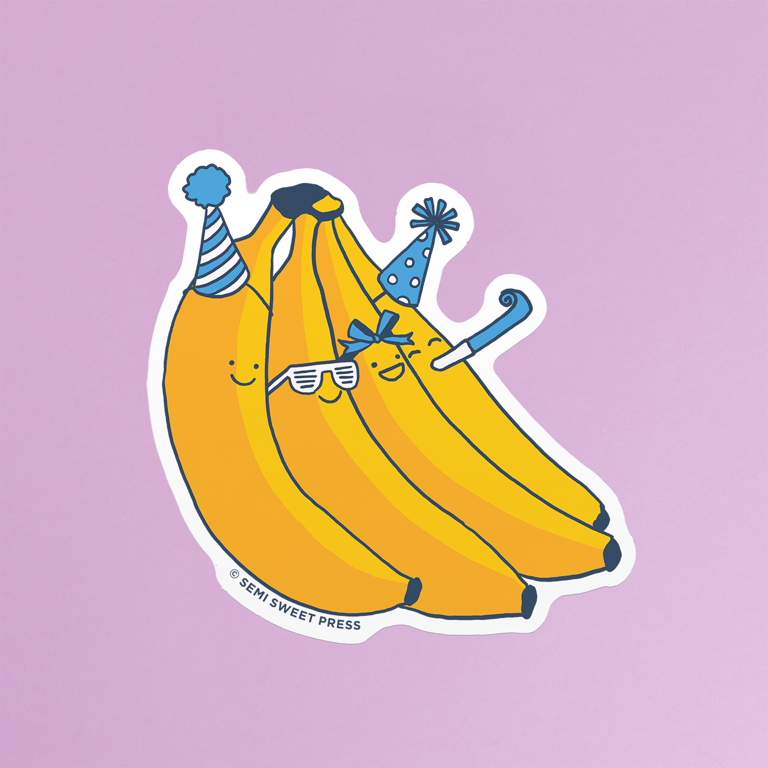 Semi Sweet Press Cards Party Bananas vinyl sticker