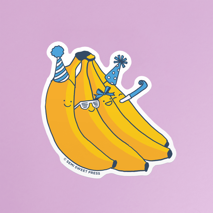 Semi Sweet Press Cards Party Bananas vinyl sticker