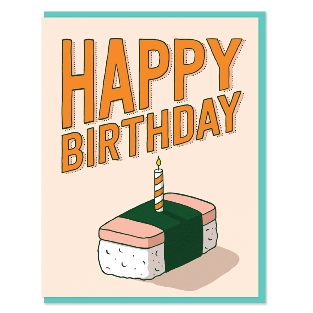 Semi Sweet Press Cards Spam Musubi Birthday Card
