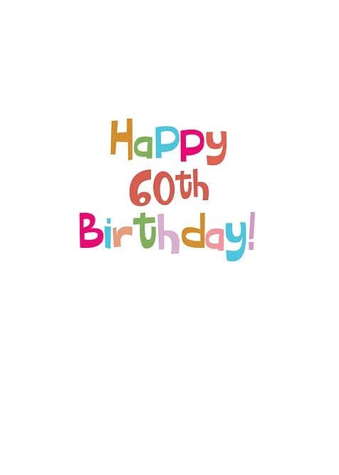 Shade Tree Greetings Cards 60th Birthday Card