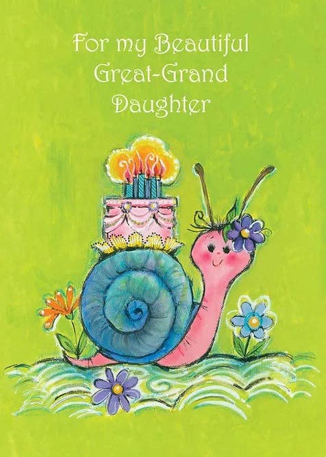 Shade Tree Greetings Cards Snail Birthday Card Great-Granddaughter