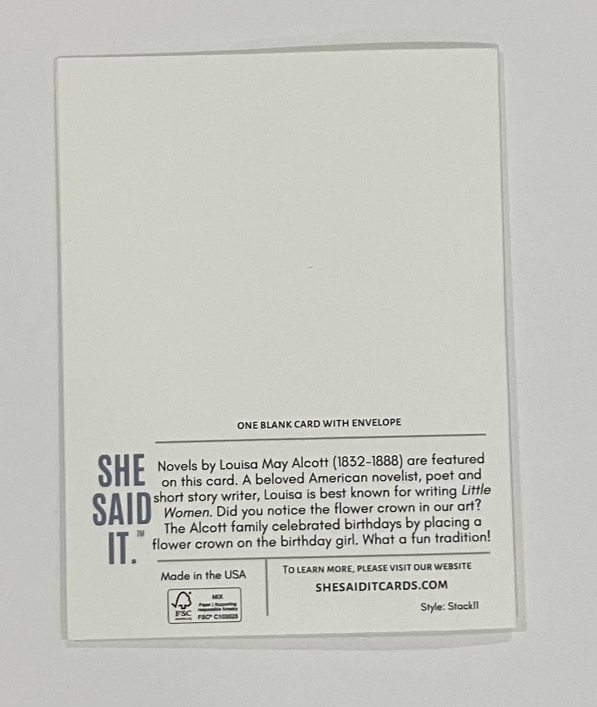 She Said It. Cards Louisa May Alcott Birthday Card!