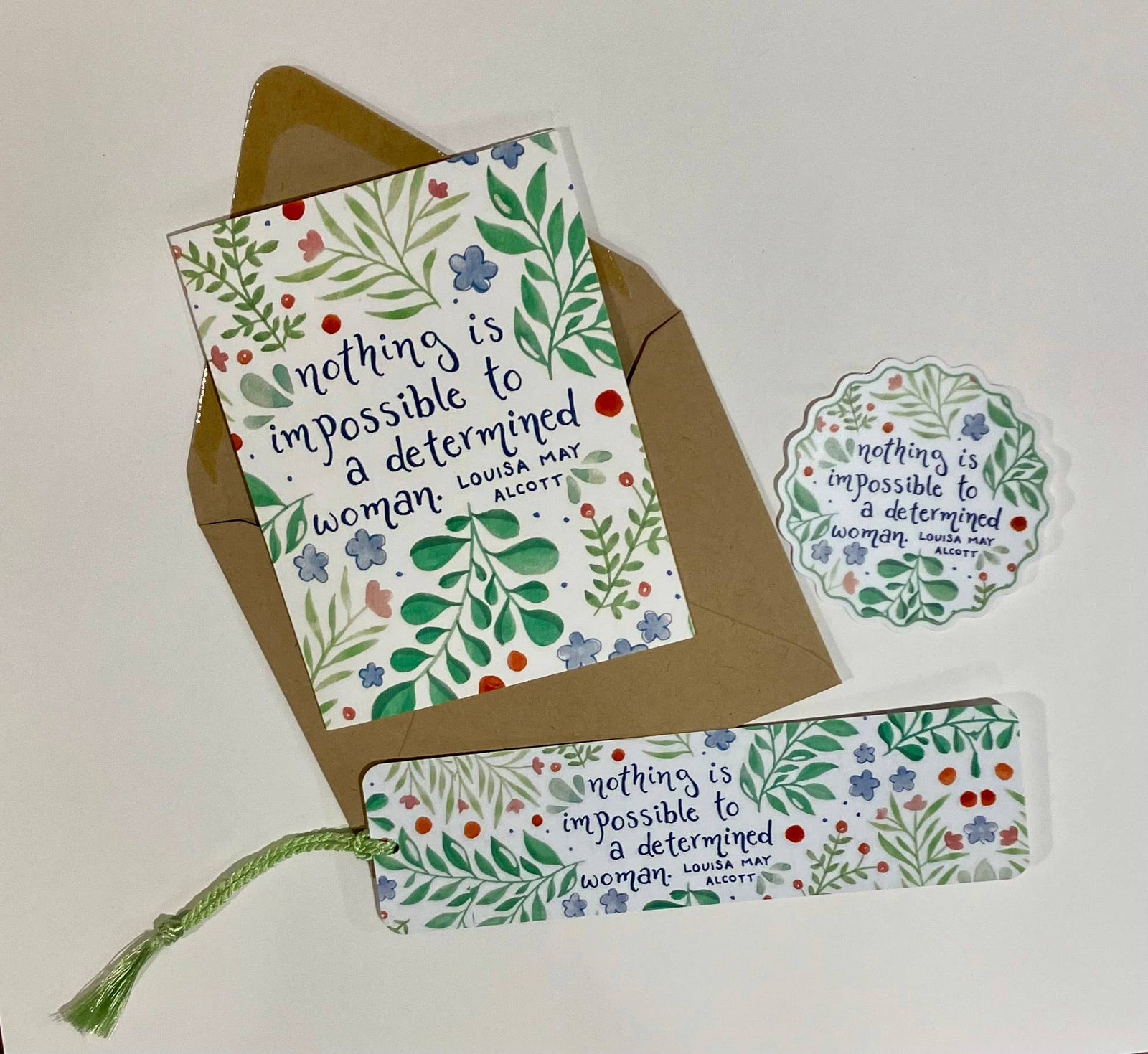 She Said It. Cards Louisa May Alcott "Nothing is Impossible..." Greeting Card