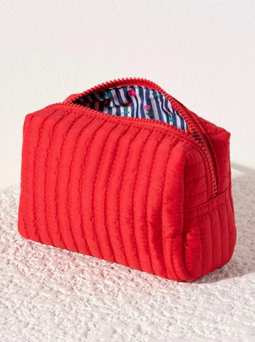 Shiraleah Pouch Ezra Small Boxy Cosmetic Pouch, Red