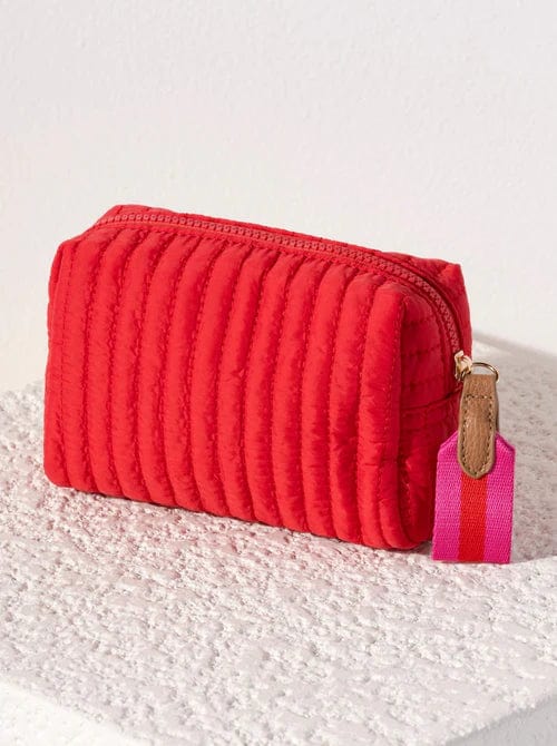 Shiraleah Pouch Ezra Small Boxy Cosmetic Pouch, Red