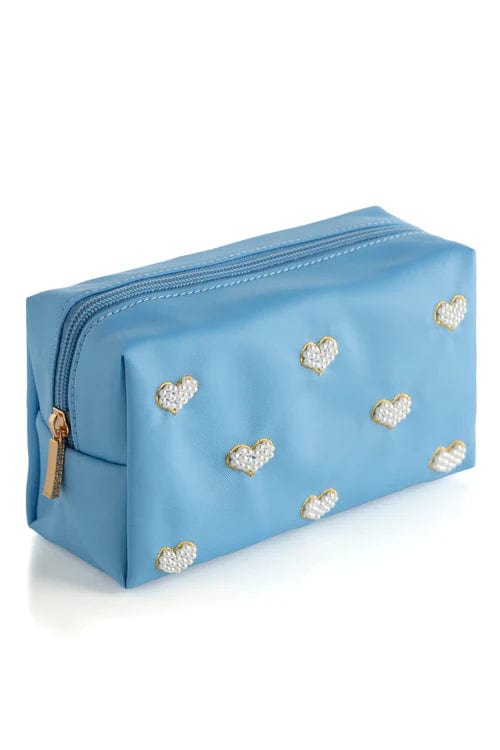 Shiraleah Pouch Shiraleah Hearts Zip Pouch - Blue