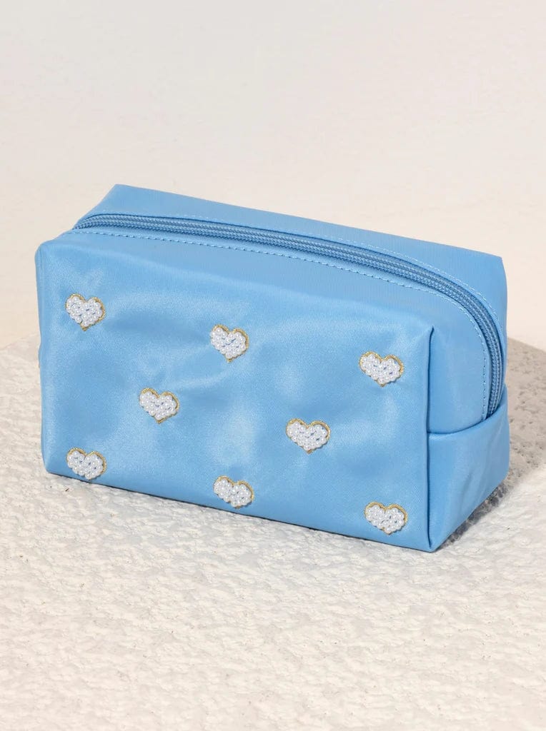 Shiraleah Pouch Shiraleah Hearts Zip Pouch - Blue