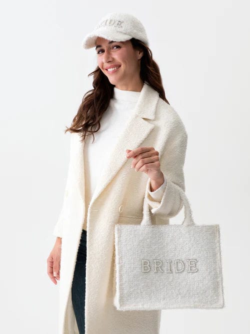 Shiraleah Tote Bags Shiraleah "Bride" Boucle Tote, Ivory