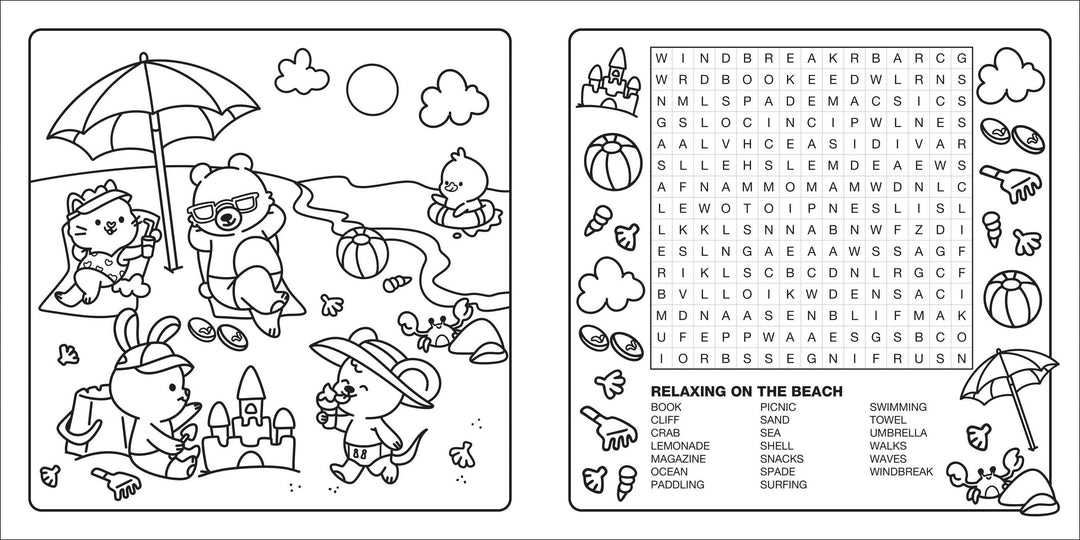 Simon & Schuster Gifts Clever Cuties: Cozy Coloring & Word Search Book