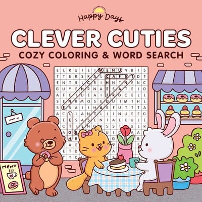 Simon & Schuster Gifts Clever Cuties: Cozy Coloring & Word Search Book