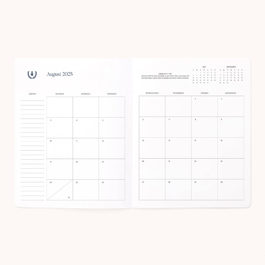Simplified by Emily Ley paper 2025-2026 Softcover Monthly Simplified Planner - Happy Stripe