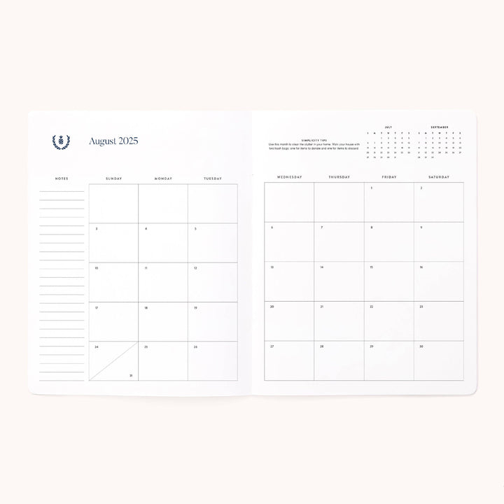 Simplified by Emily Ley paper 2025-2026 Softcover Monthly Simplified Planner - Happy Stripe