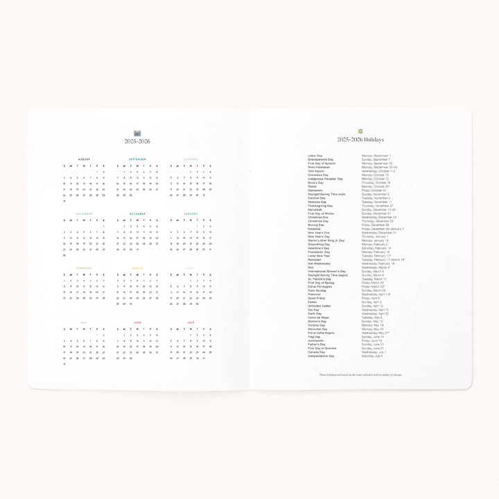 Simplified by Emily Ley paper 2025-2026 Softcover Monthly Simplified Planner - Happy Stripe