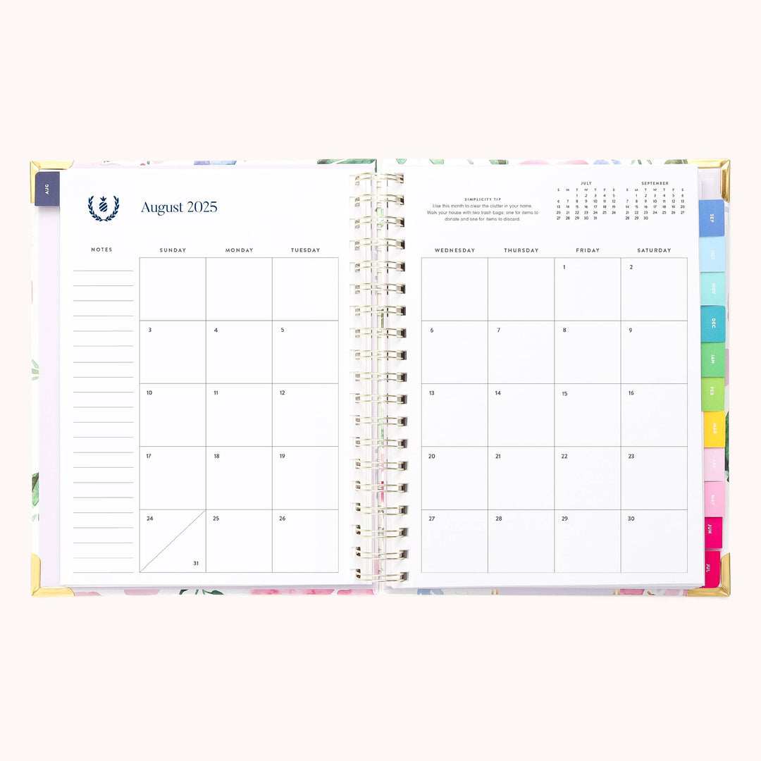 Simplified by Emily Ley paper 2025-2026 Spiral Weekly Simplified Planner - Cottage Floral