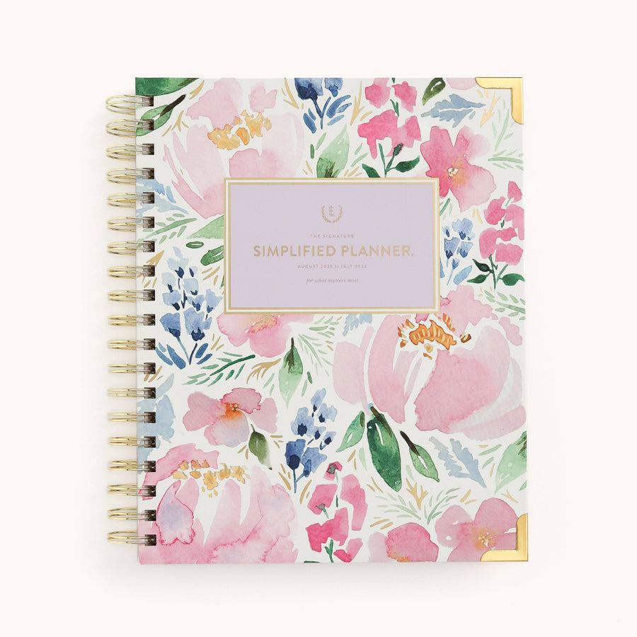 Simplified by Emily Ley paper 2025-2026 Spiral Weekly Simplified Planner - Cottage Floral