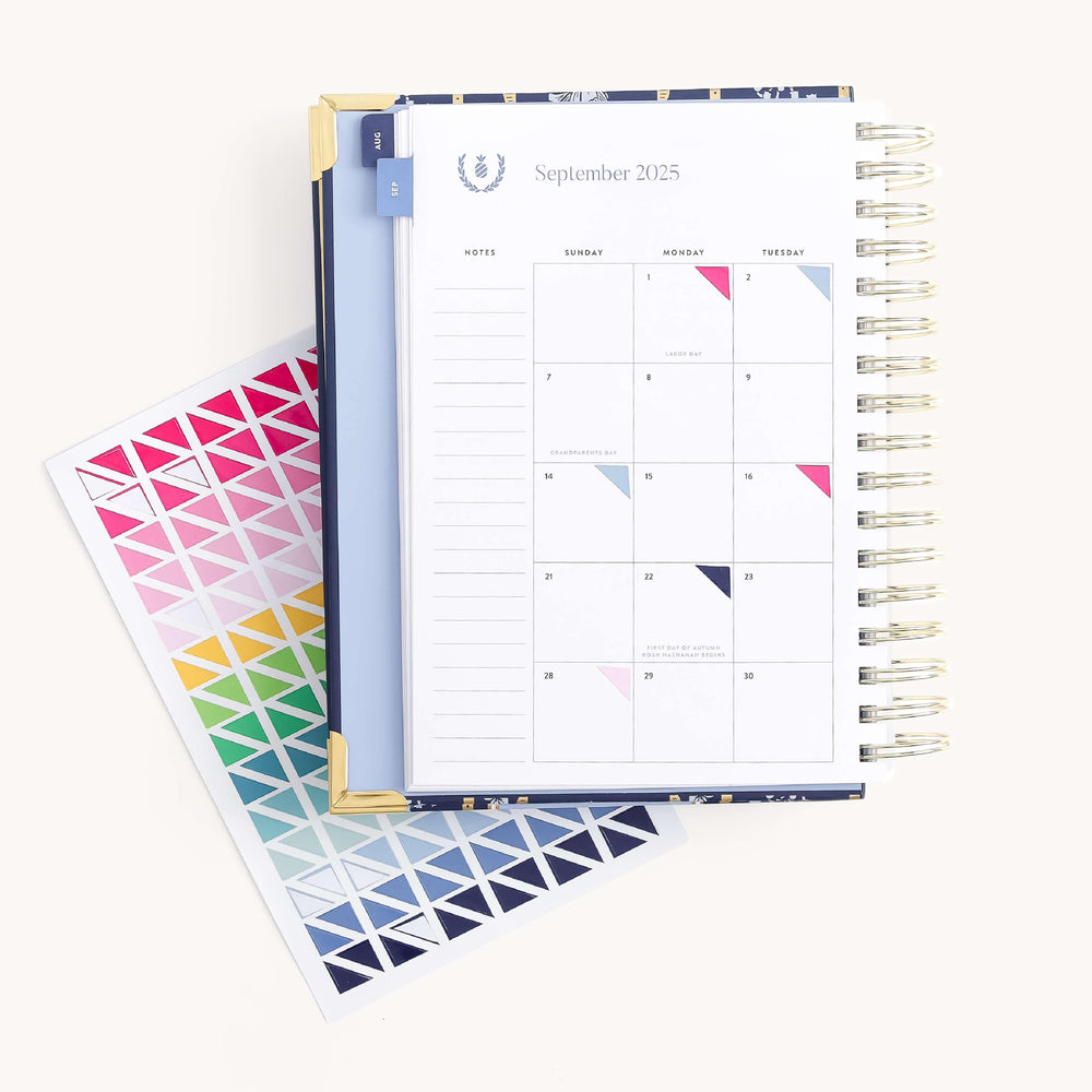 Simplified by Emily Ley paper Sticker Set - Happy Stripe Triangle Corners