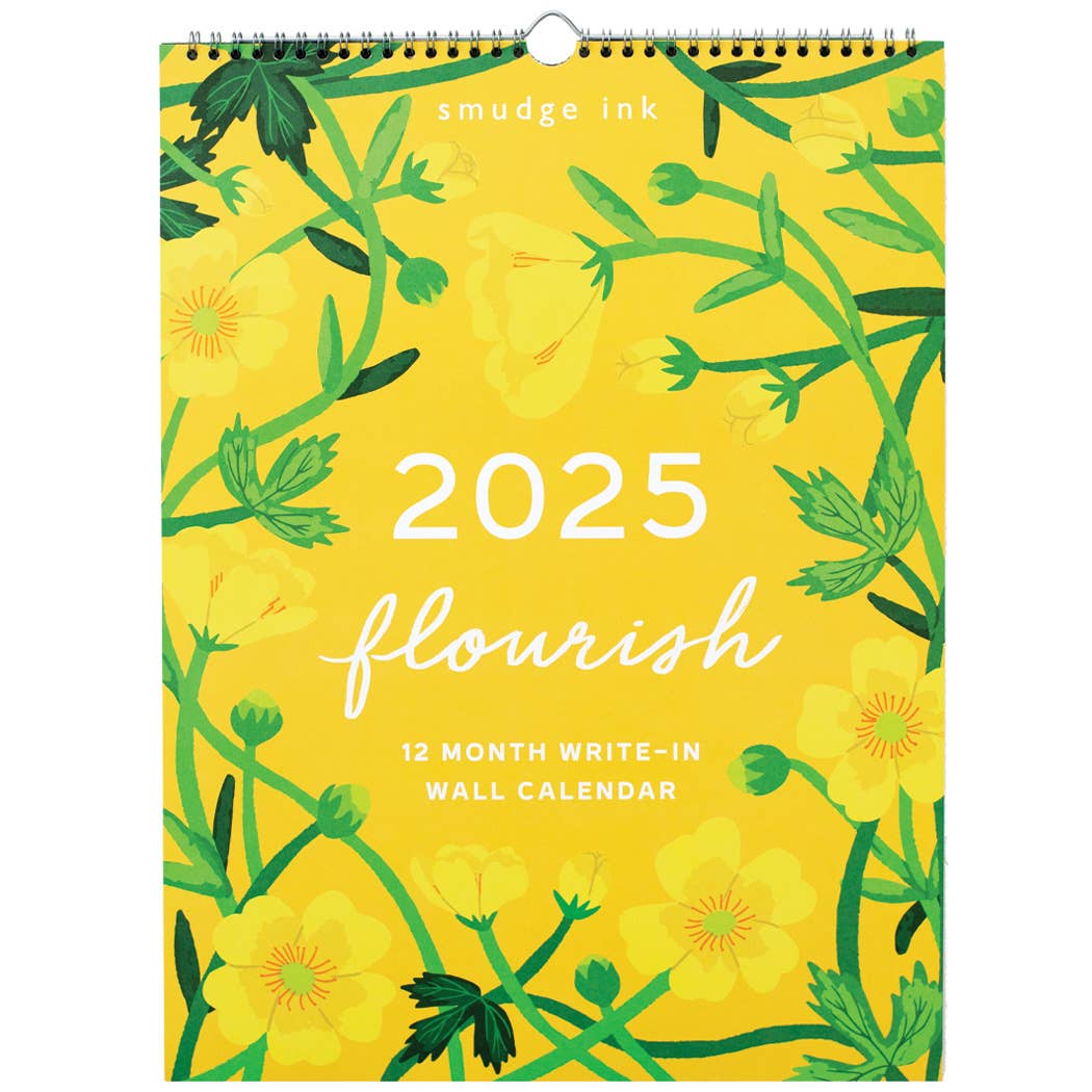 Smudge Ink Calendar 2025 Flourish Wall Calendar