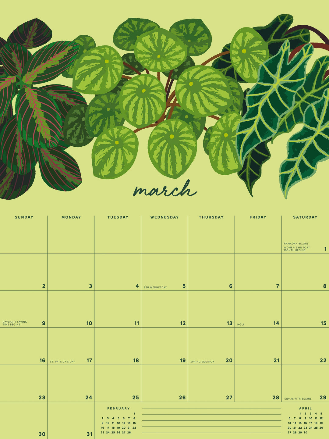 Smudge Ink Calendar 2025 Flourish Wall Calendar