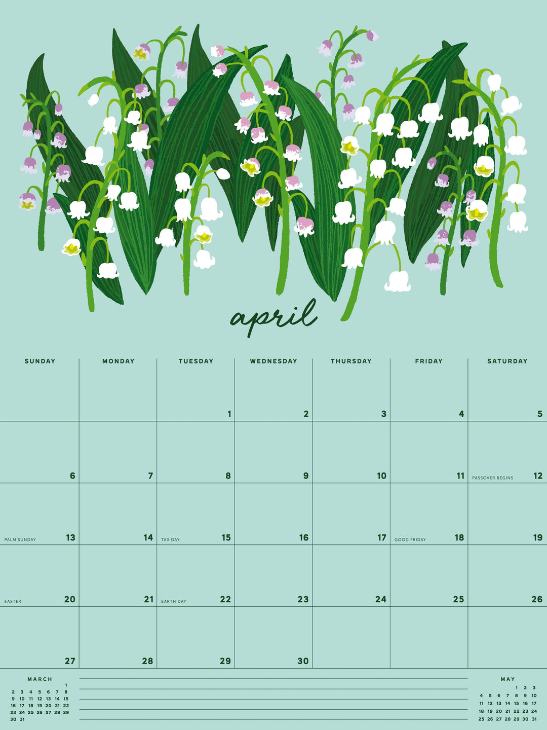 Smudge Ink Calendar 2025 Flourish Wall Calendar