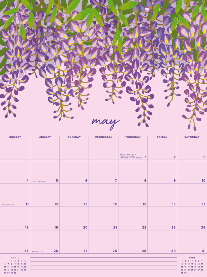 Smudge Ink Calendar 2025 Flourish Wall Calendar