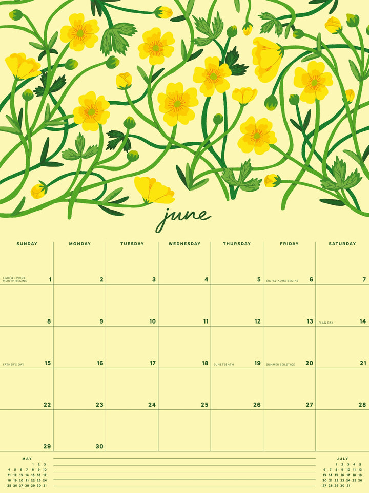 Smudge Ink Calendar 2025 Flourish Wall Calendar