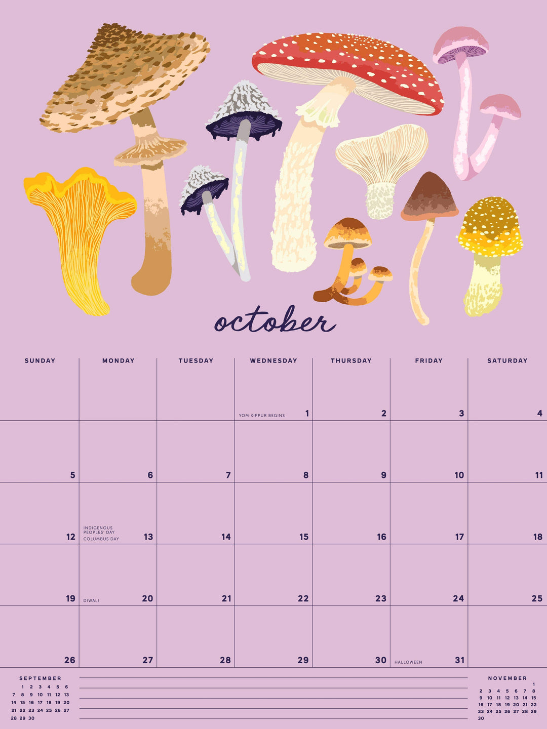 Smudge Ink Calendar 2025 Flourish Wall Calendar