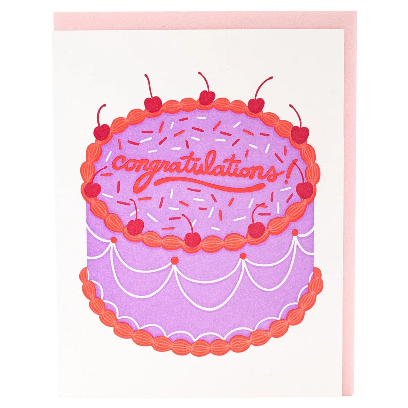 Smudge Ink Card Big Cake Congratulations Card