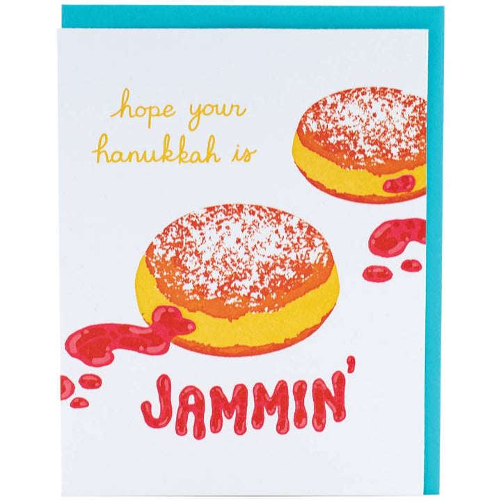 Smudge Ink card Jelly Donuts Hanukkah Card