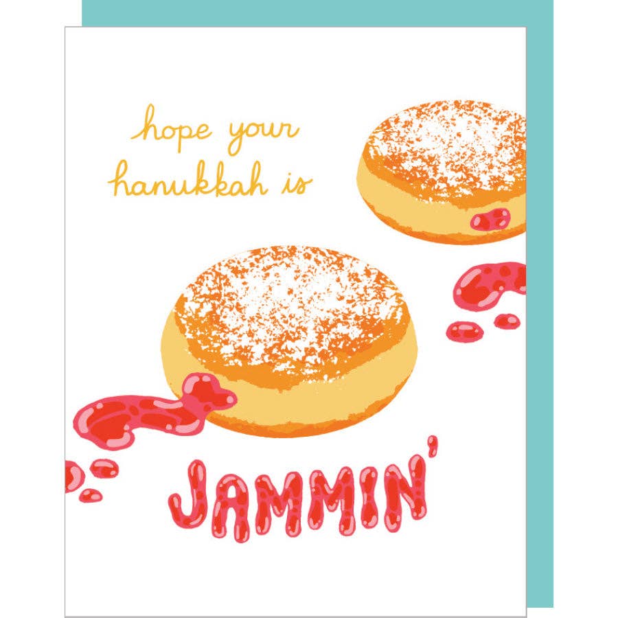 Smudge Ink card Jelly Donuts Hanukkah Card