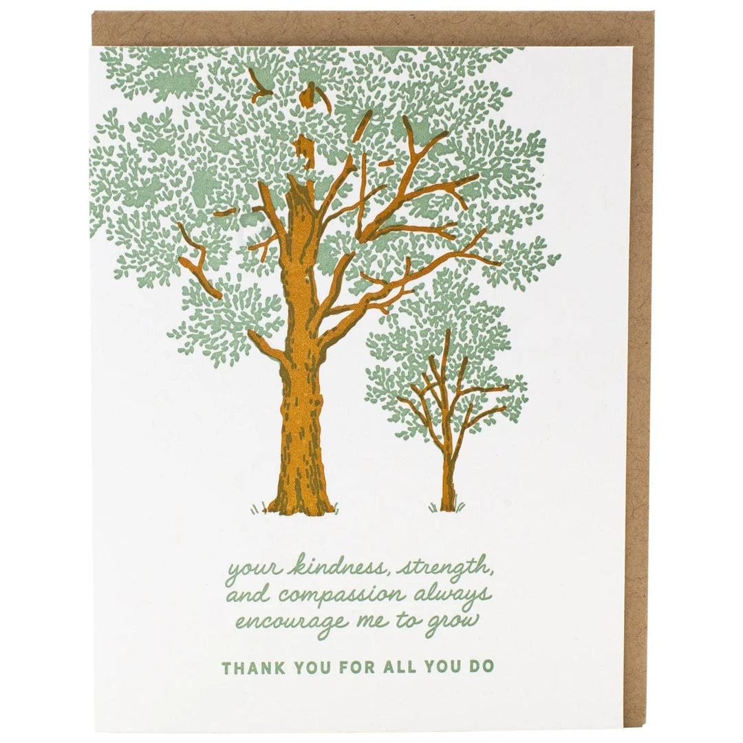 Smudge Ink Card Tree and Sapling Caregiver Card