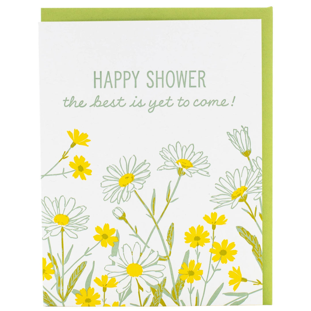 Smudge Ink Card Wild Daisies Shower Card