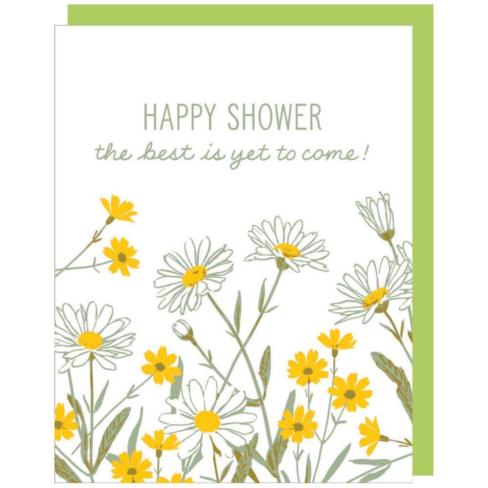 Smudge Ink Card Wild Daisies Shower Card