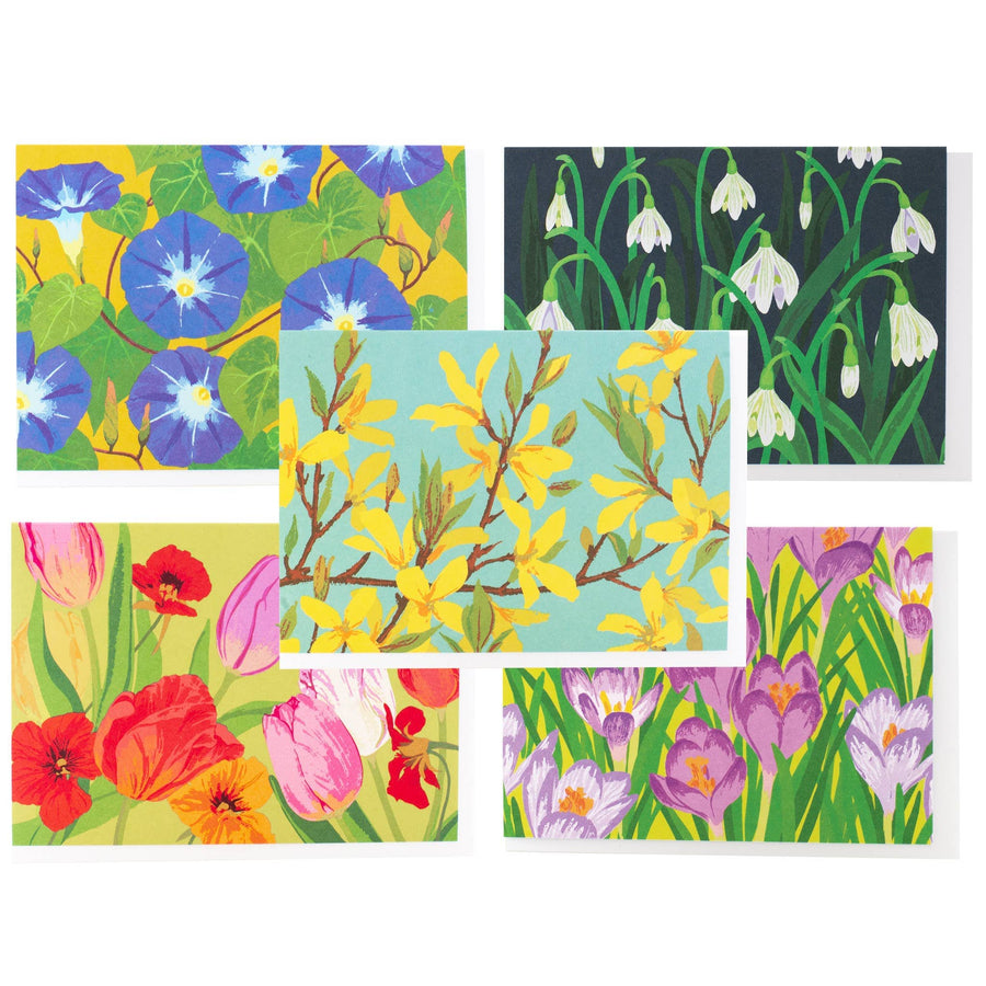 Smudge Ink Cards Assorted Joyful Blooms Note Card Set