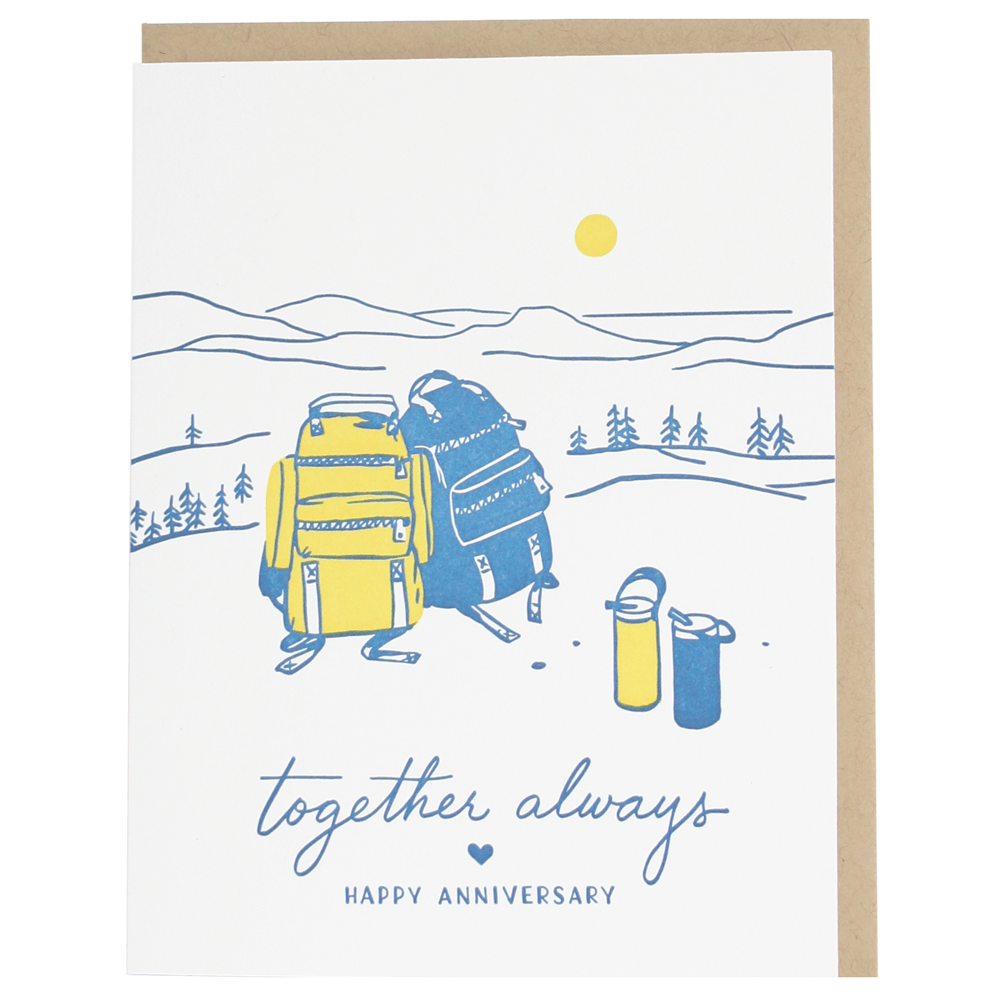 Smudge Ink Cards Backpacks Anniversary Card