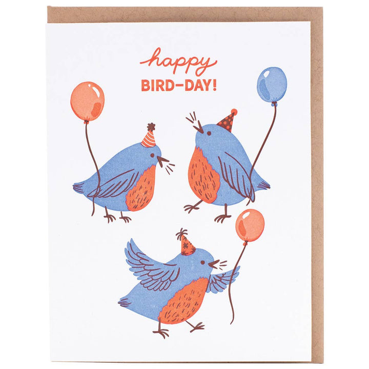 Smudge Ink Cards Birds & Balloons Birthday Card