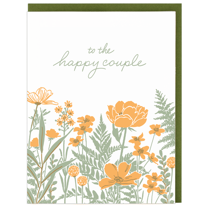 Smudge Ink Cards Field of Flowers Wedding Card