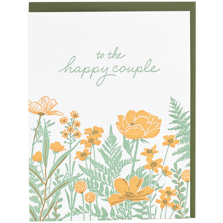 Smudge Ink Cards Field of Flowers Wedding Card