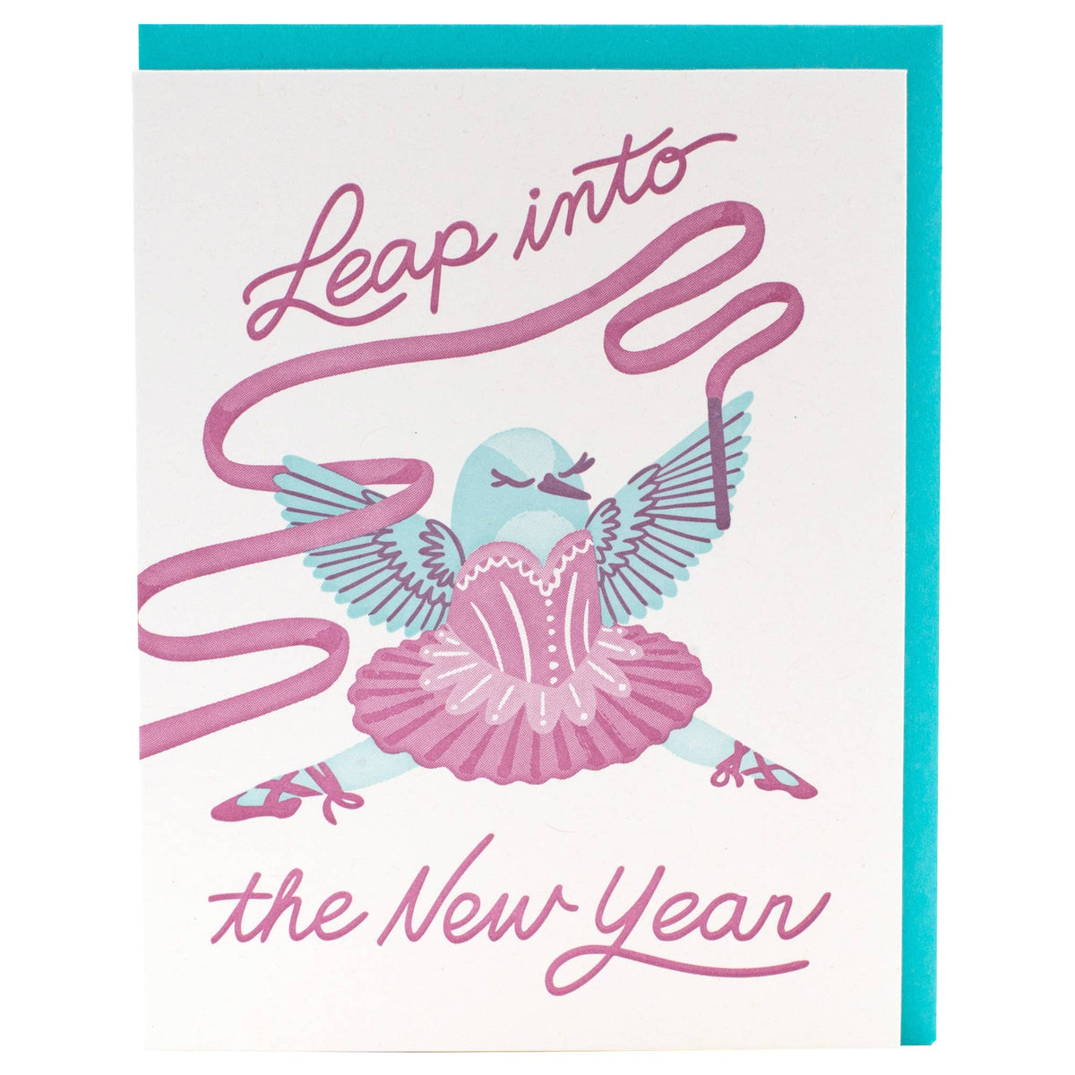 Smudge Ink Cards Leaping Ballerina New Year Card