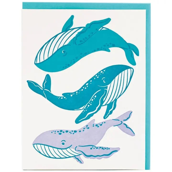 Smudge Ink Cards Whale Whale Whale Blank Greeting Card