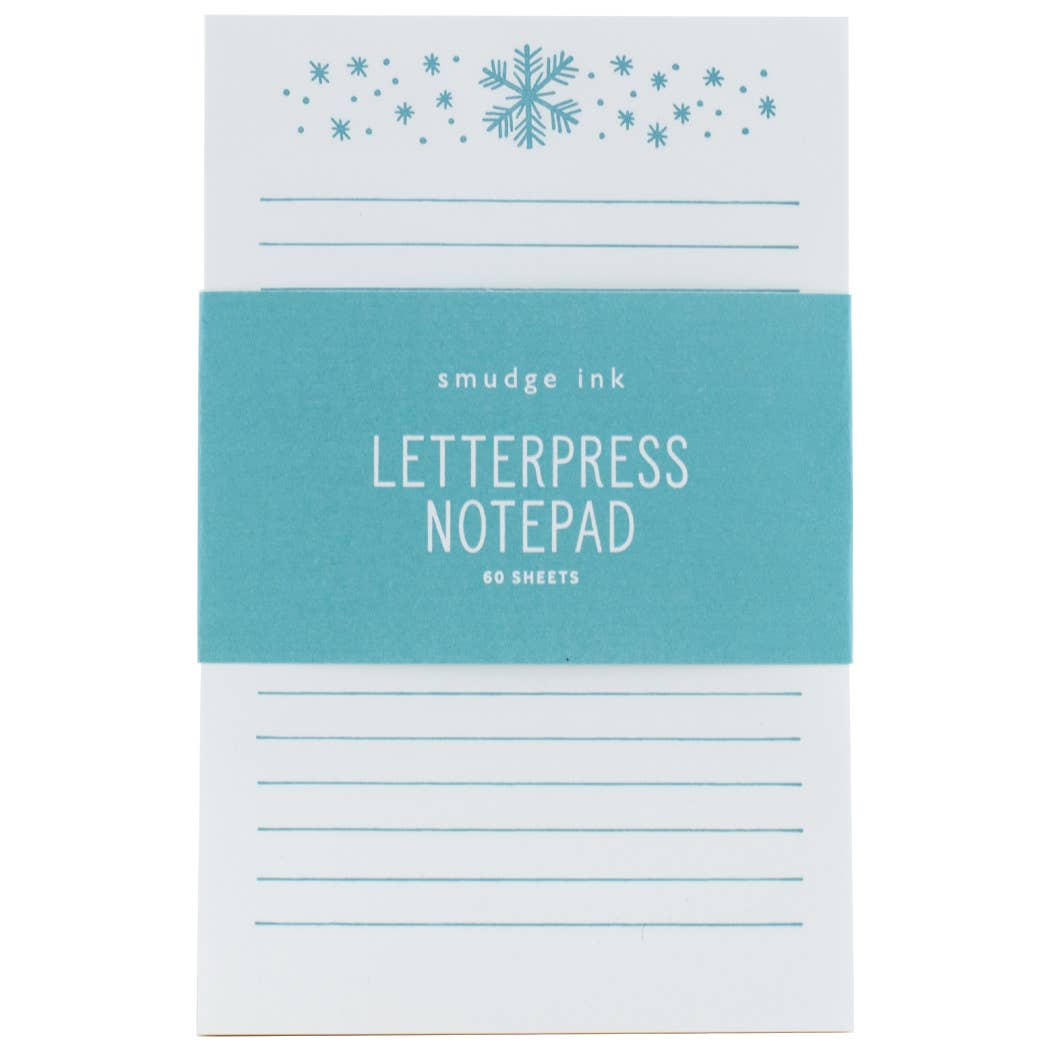 Smudge Ink Notebooks & Notepads Snowflakes Notepad