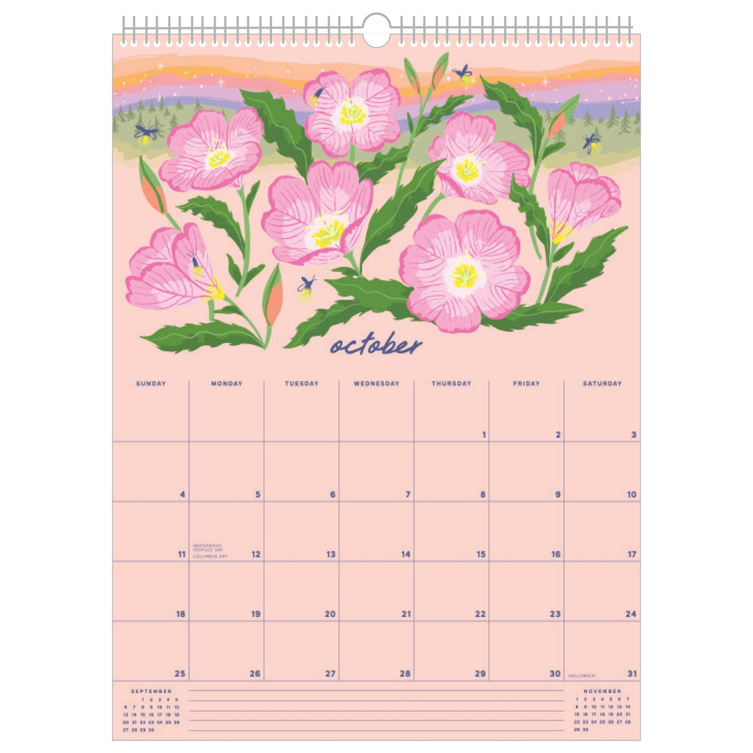Smudge Ink paper 2026 Wildflower Wall Calendar