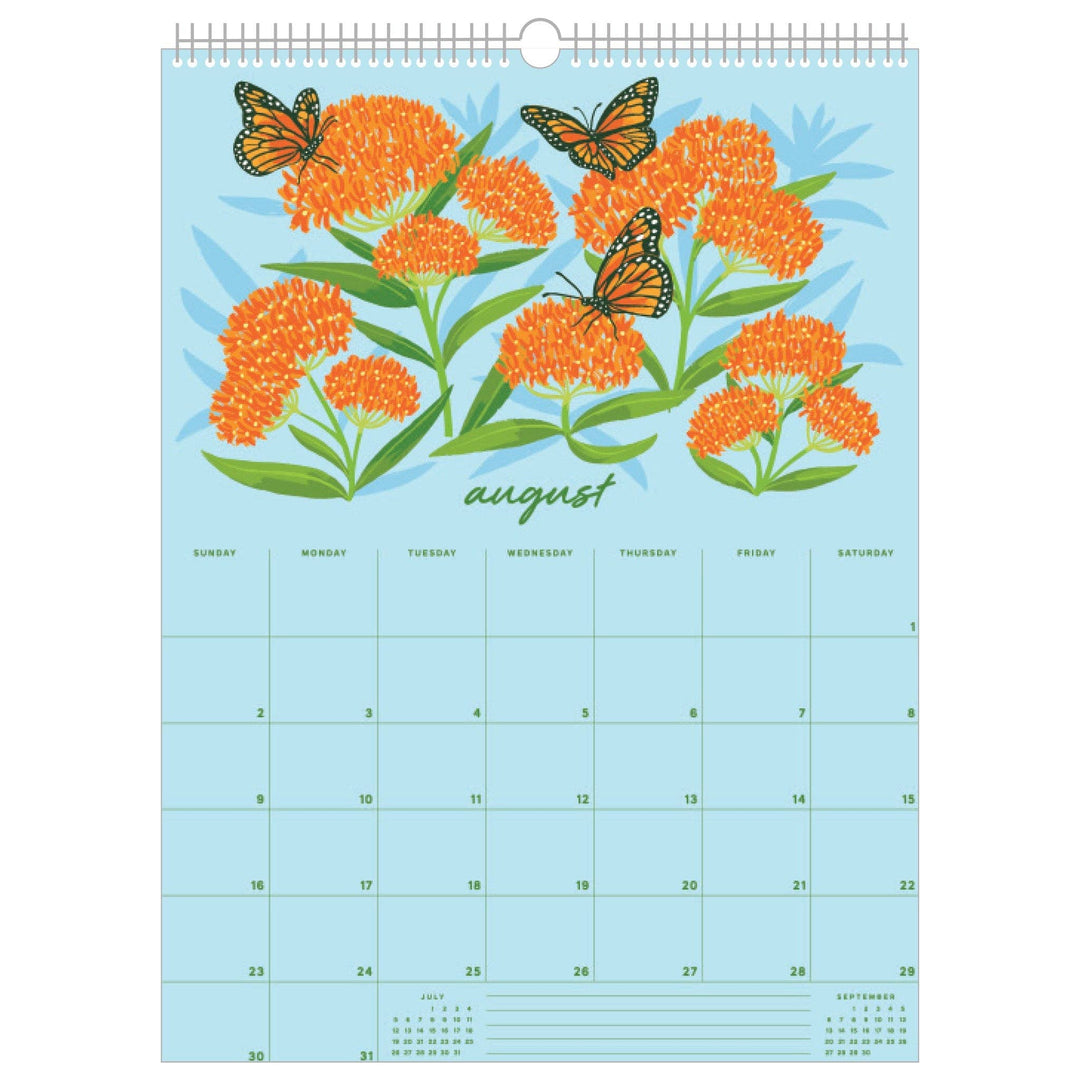 Smudge Ink paper 2026 Wildflower Wall Calendar