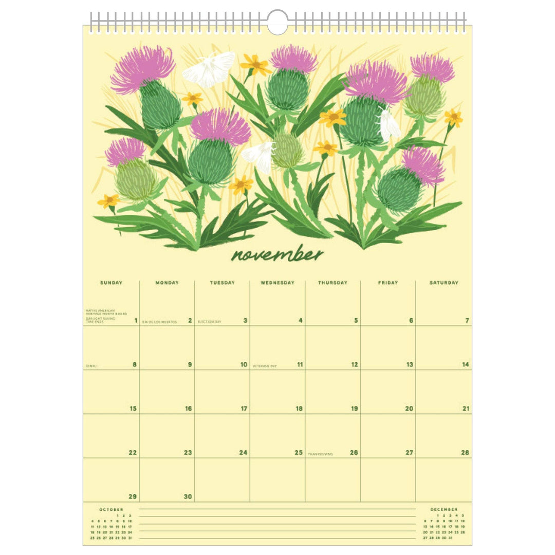 Smudge Ink paper 2026 Wildflower Wall Calendar