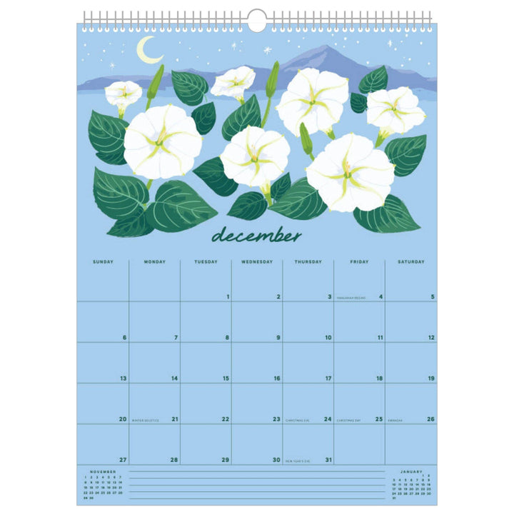 Smudge Ink paper 2026 Wildflower Wall Calendar