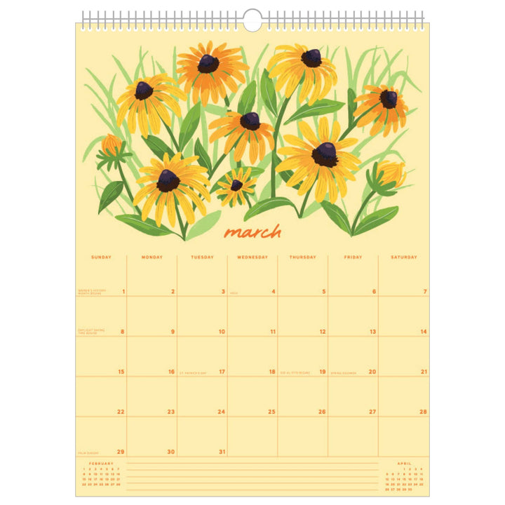 Smudge Ink paper 2026 Wildflower Wall Calendar