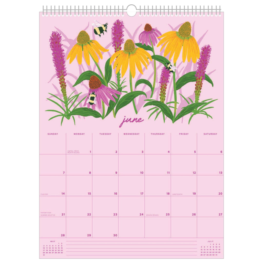 Smudge Ink paper 2026 Wildflower Wall Calendar