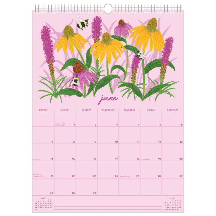 Smudge Ink paper 2026 Wildflower Wall Calendar